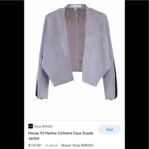 House of Harlow Gray Jacket, Woman’s Large, FREE SHIPPING
